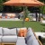 Lawn seating with umbrella