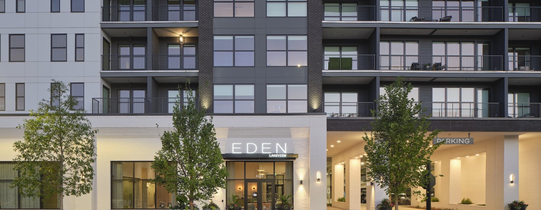 front of Eden at Lakeview building